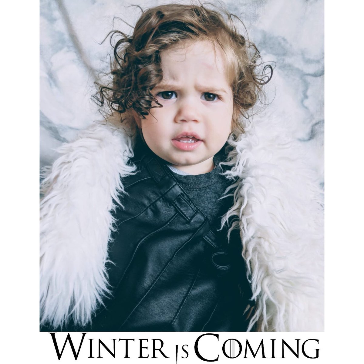 Plot twist! Jon Snow is reverse aging! (Or just a cute pic of my nephew) <a href="/SophieT/">Sophie Thornley</a> <a href="/lovegwendoline/">Gwendoline Christie</a> <a href="/Maisie_Williams/">Maisie Williams</a> protect him! #got #GameOfThones #JonSnow