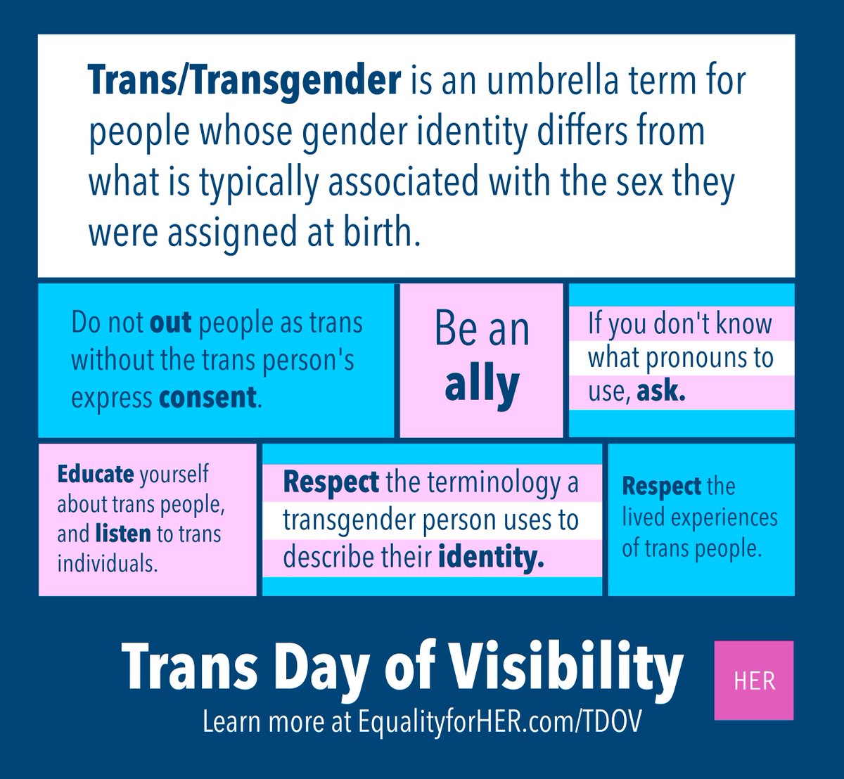 We can all be allies and celebrate each other everyday, but especially on days like #TransDayOfVisibility