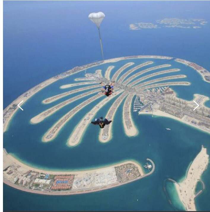 Dubai from the Sky! We now offer #skydive over the Palm and desert. Experience #Dubai with Excursions Dubai - book now excursionsdubai.com/tour/sky-dive-… <a href="/skydivedubai/">Skydive Dubai</a> #holidaysdubai #BucketList #Travel