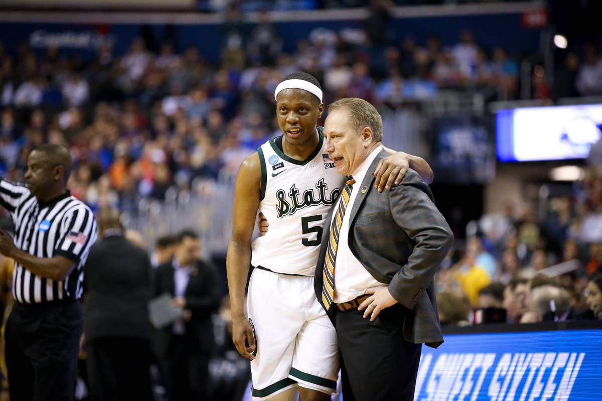 MSU_Basketball's tweet photo. Last day in D.C. 

Let’s make it a good one 🤩

#SpartanDawgs x #MarchMadness https://t.co/h8T94DTmcQ