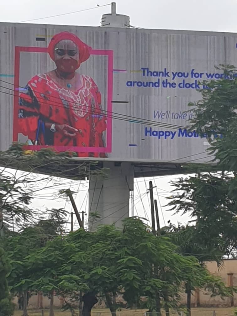 debayoorr's tweet photo. Some people will see their momma on billboards at Ikeja and Lekki Toll today. That's a dope mother's day gift. 😍
Kudos @GetKwikMoney.
#MumNotATM https://t.co/d0YWvnmfIN