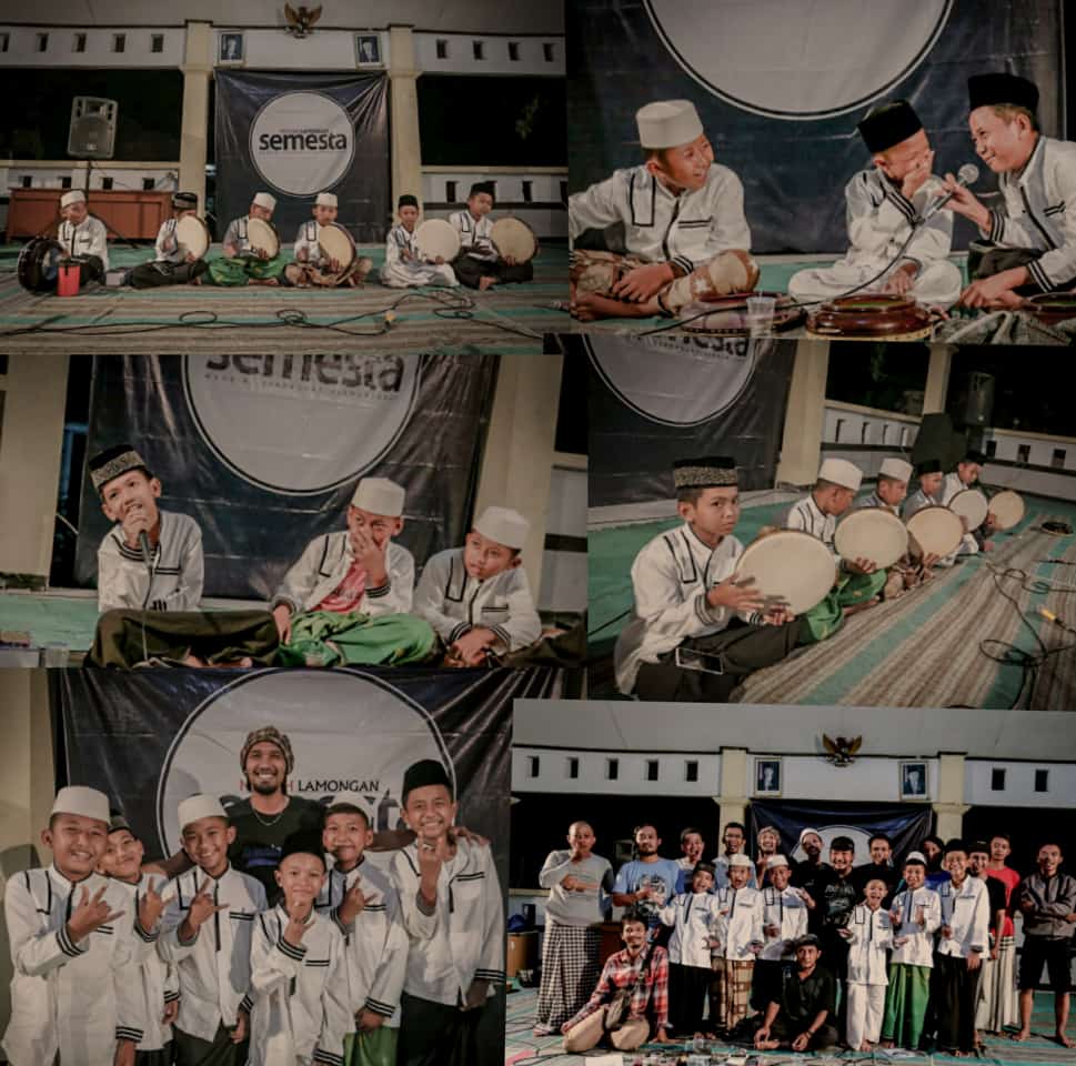SemestaMaiyah's tweet photo. Kelompok banjari anak2 SD yg baru pertama kali tampil dab belum memiliki nama untuk grup banjarinya, dan semesta maiyah lamongan adalah tempat pertama kali mereka tampil, di SEMESTA maiyah mereka di beri nama PENERBANG ROKET... 
#Maiyahsemesta
#Maiyah https://t.co/ugxRXNaxUI