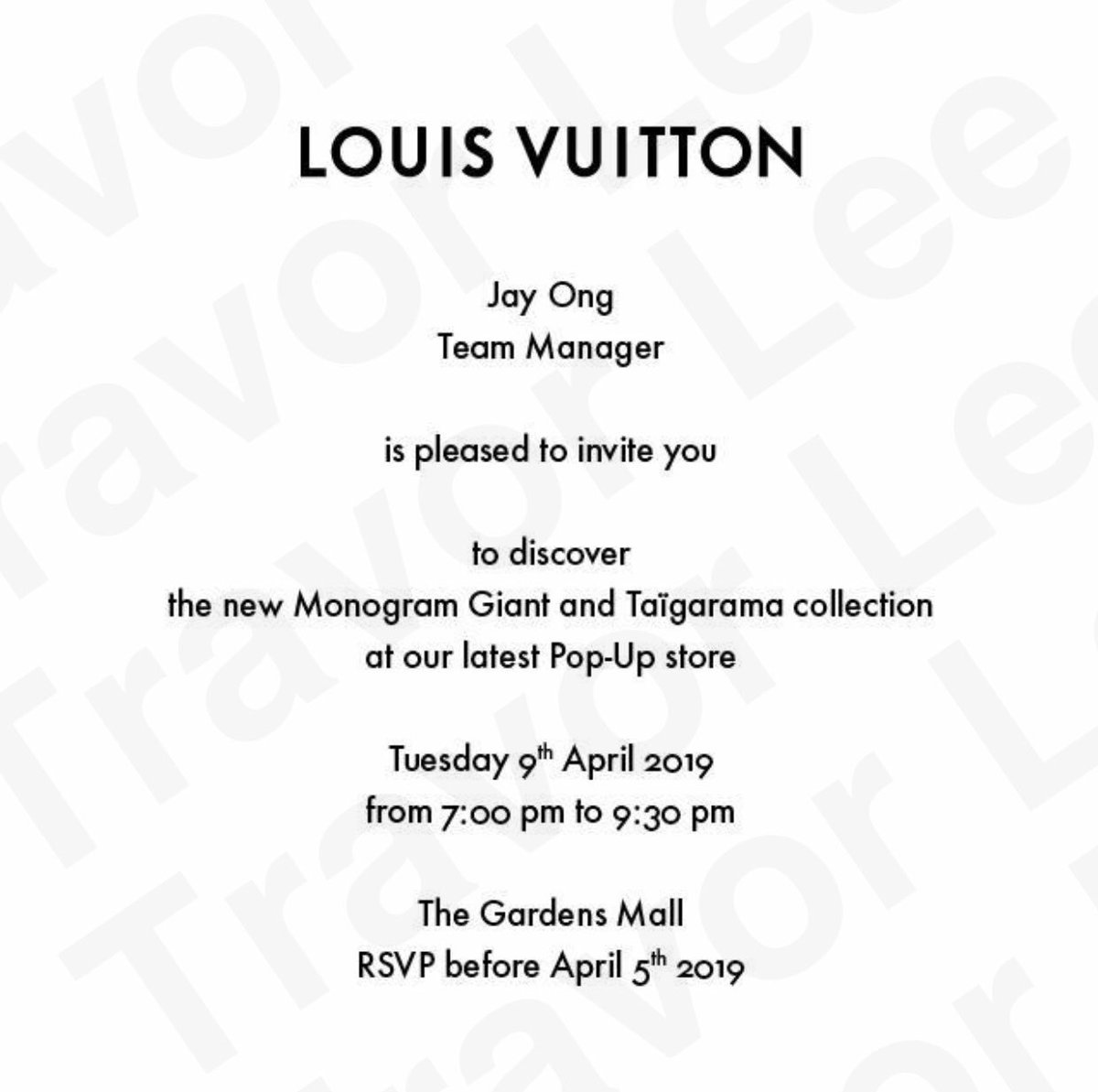 Louis Vuitton Invite 