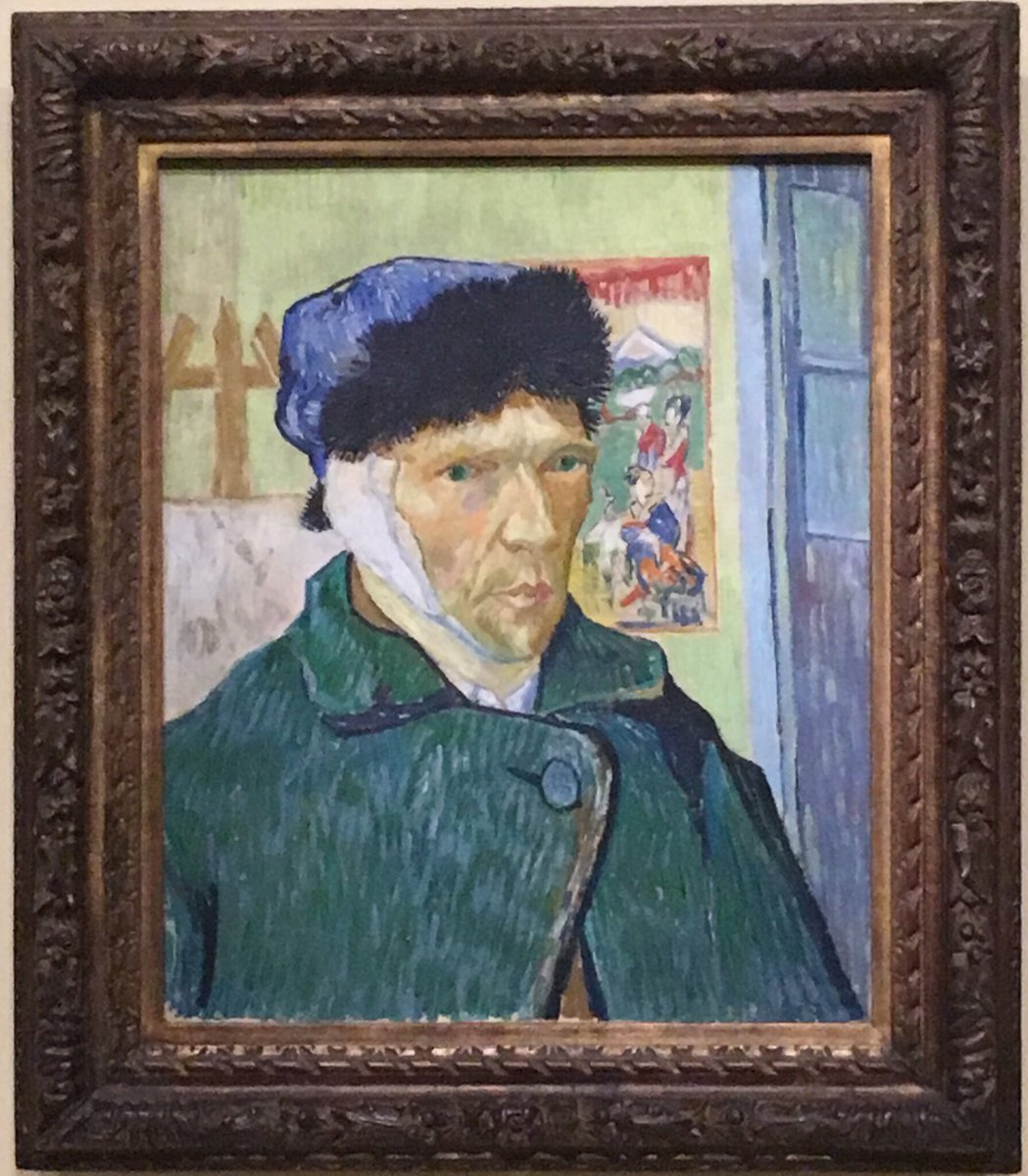 TavolozzaFdn's tweet photo. Vincent van Gogh’s Self-Portrait with bandaged ear is one of the many striking masterpieces currently on show @FondationLV from @CourtauldGall #courtauldcollection #selfportrait #artistatwork #VanGogh https://t.co/Jwy2zbNkCF
