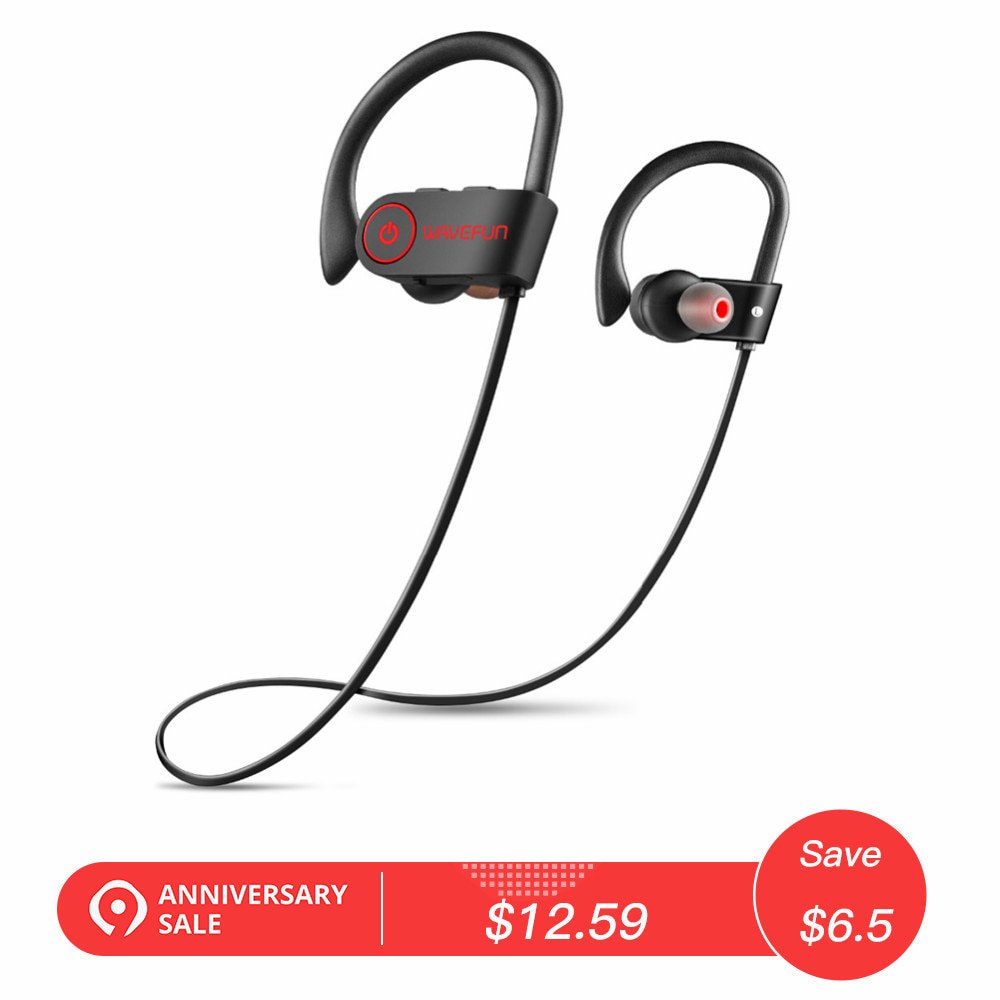 Wavefun bluetooth 5.0 headphones IPX7 waterproof AAC wireless headphone sports bass earbuds with mic for phone iPhone xiaomi HTC twicemart.com/shop/wavefun-b…