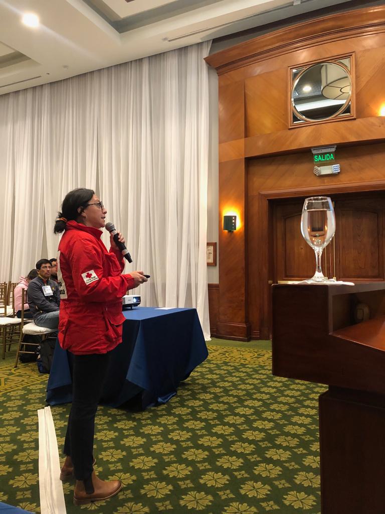 AlejoTeranT's tweet photo. Nuestra coordinadora zonal @BelenLiger de #forecastbasedfinancing habla sobre Los SIG aplicados a la Reducción de Riesgos y Atención a Desastres en @emsworldUIO @cruzrojaecuador @roteskreuz_de https://t.co/nOal68PV9L
