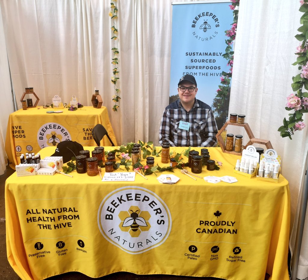 How sweet it is: we got some cacao honey from <a href="/Beekeepers_Nat/">Beekeeper's Naturals</a> and it's delicious! 

It's an alternative to hot chocolate we can get behind. Thanks  <a href="/yogaconference/">Yoga Conference</a> for the introduction to our new favourite snack! 

#torontoyogashow