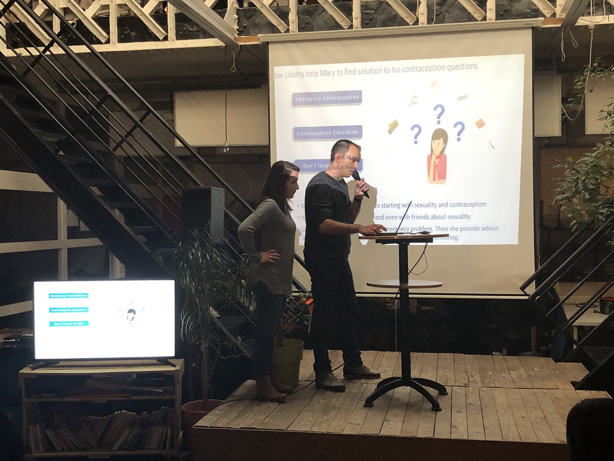 BeMyAppFR's tweet image. Team 12: #liberty didn’t sleep for 48 hours to be ready this final demo! Impressive! 😎💪#HackContraception