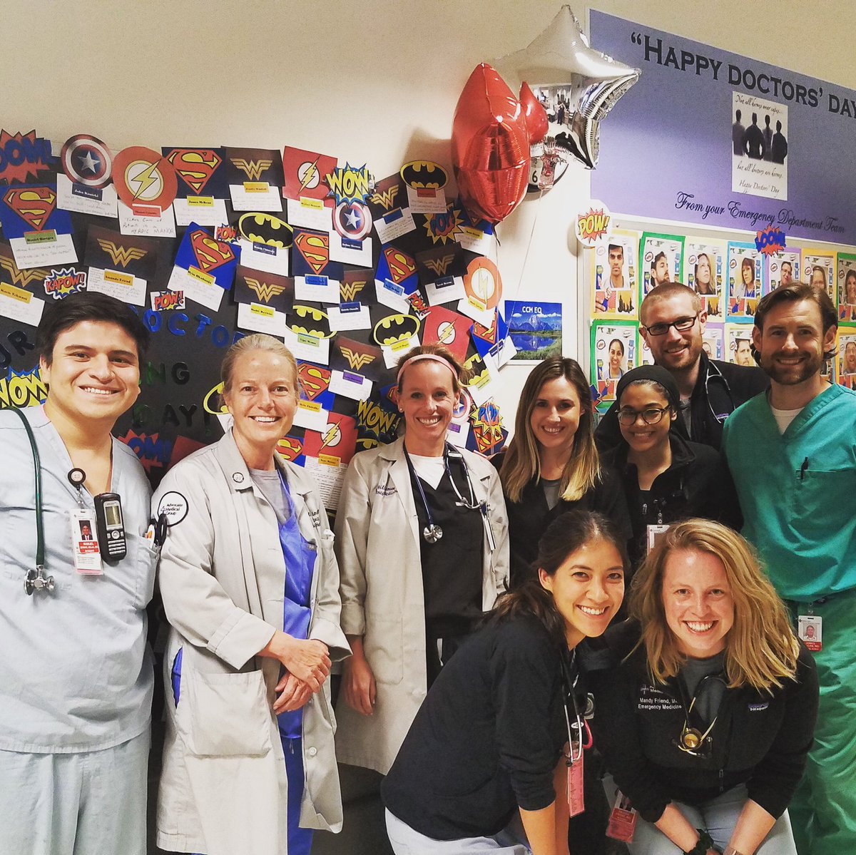 ACMCEM's tweet photo. Happy Doctor’s Day from Christ ED 🦸‍♀️ 👩‍⚕️ 👨‍⚕️ 🦸‍♂️   @elisawing @Elise_Lovell @Maggers016 @Matt_Court2015 https://t.co/wvjfFqrev5