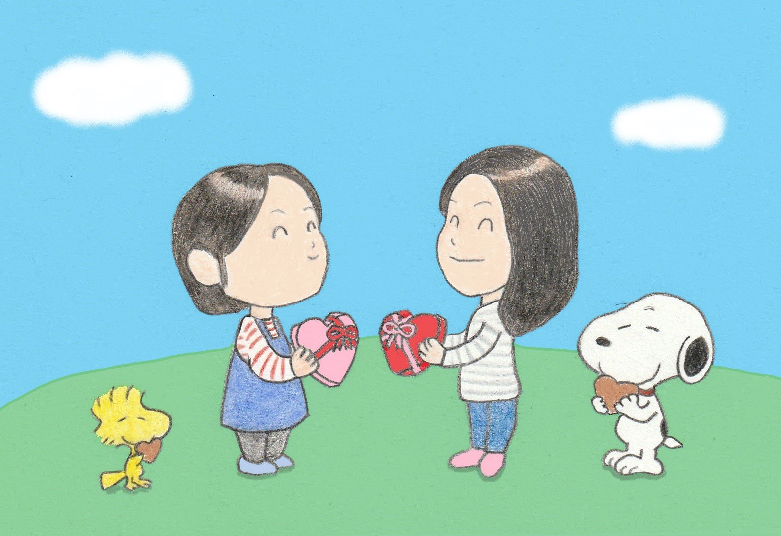 Sima En Twitter 友チョコ交換 イラスト スヌーピー Illustration Snoopy T Co Deqxf6emsc Twitter