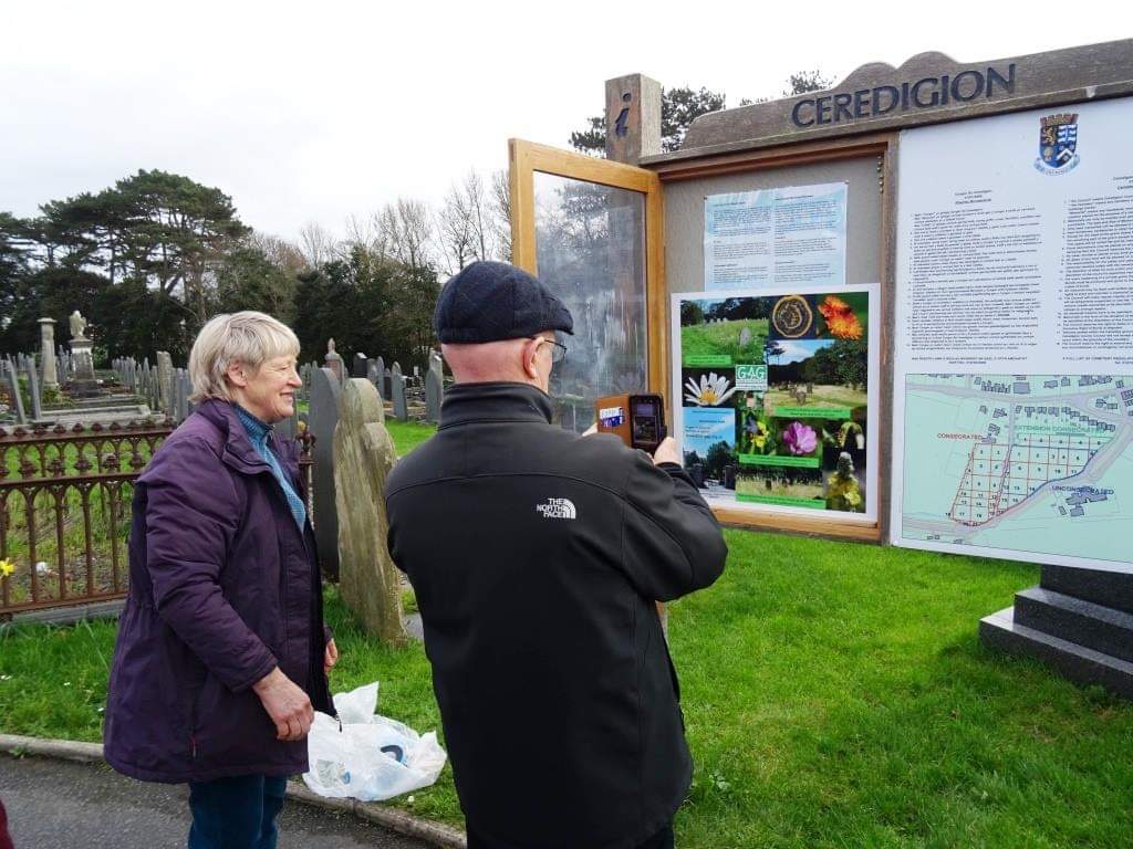 Llanbadarn Road Cemetery notice board:
GAG created a photo collage to help explain the management of the cemetery with pictures of some of the flowers and insects that have benefited from this plan. Thanks to <a href="/CeredigionCC/">Ceredigion Council</a> for financing and to Rachel and Jon for enabling this.