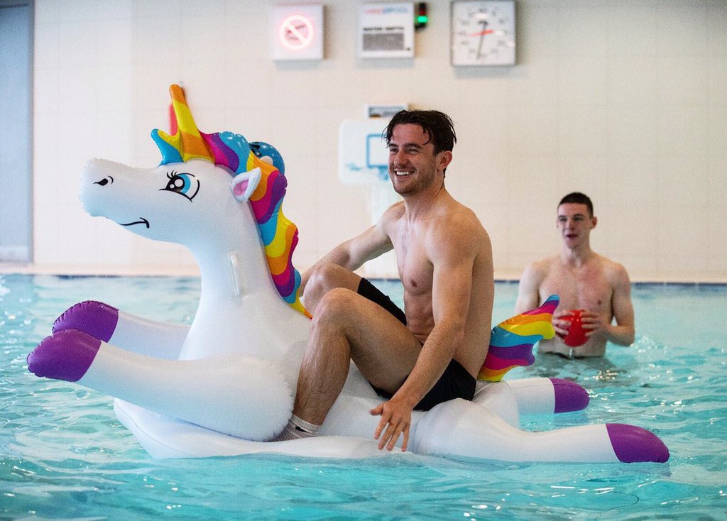 888sport On Twitter The Moment Ben Chilwell Officially Became An England Player When He Got On Declan Rice S Inflatable Unicorn That He Stole Off Harry Maguire Https T Co Fhuohbrvuj