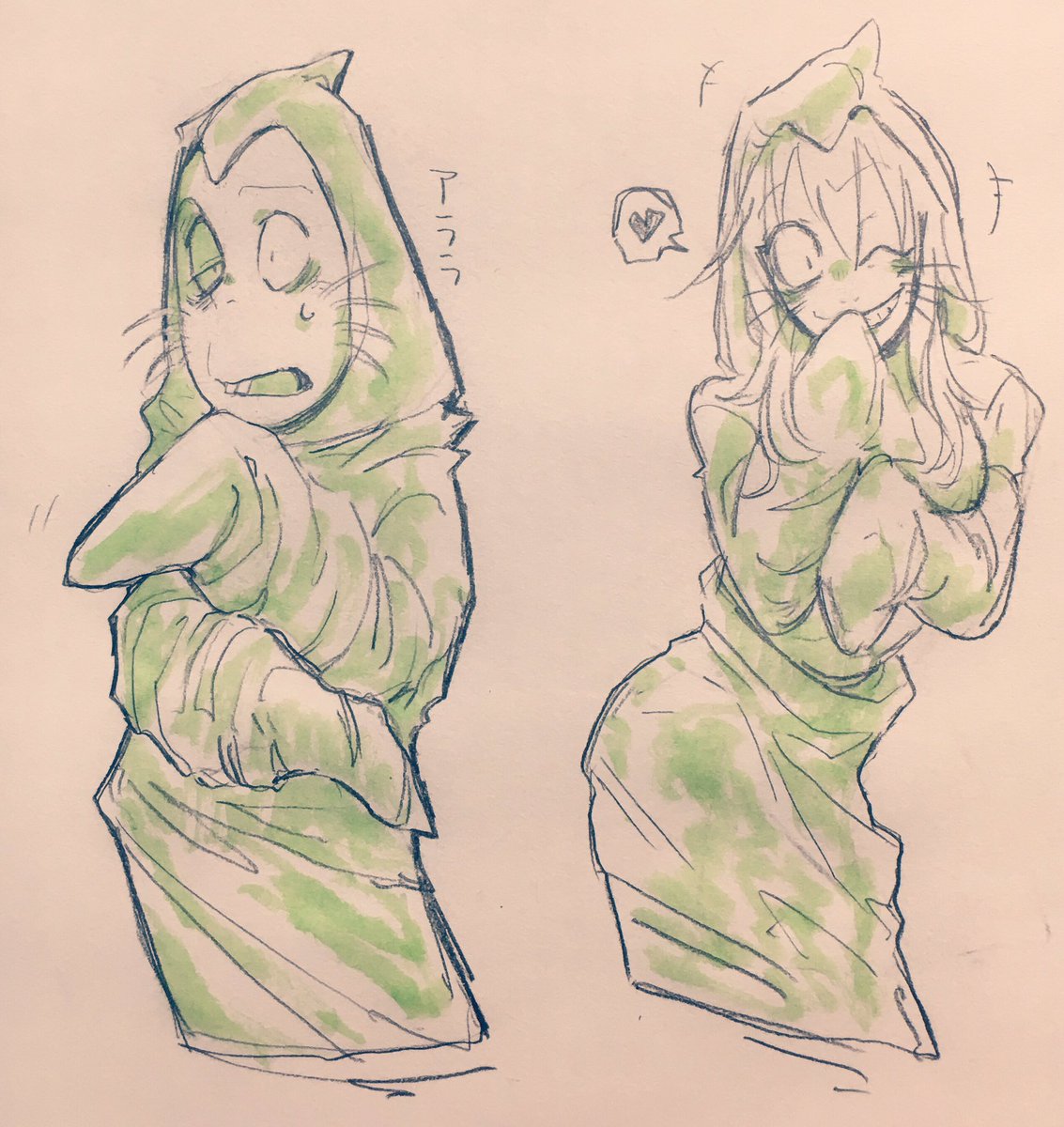 R I N K A Ar Twitter 久しぶりにねずみ男さんとねずみ女さん描きたくなりました