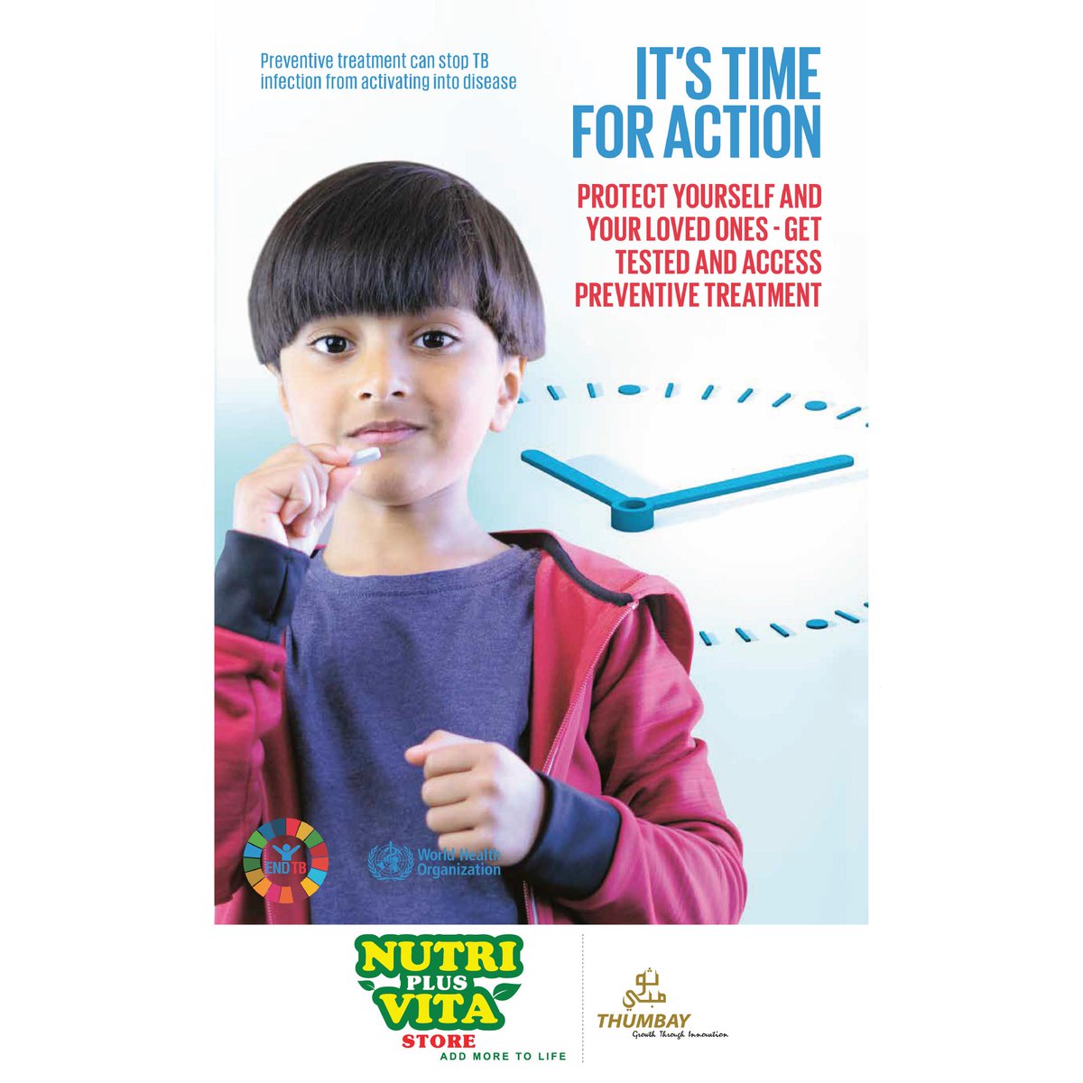 nutriplusvita's tweet photo. Preventive action can stop TB infection from activating into disease. Protect yourself and your loved ones - Get Tested &amp; Access Preventive Treatment
#WorldTuberculosisDay2019 #ItsTimeForAction #EndTB #NutriPlusVita #AddMoreToLife
#EndTB #WorldTBDay #WorldTuberculosisDay #UAE https://t.co/vnE8IG1qs6