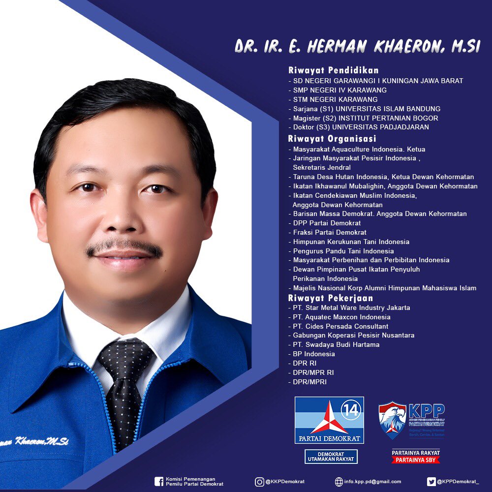 KPPDemokrat_'s tweet photo. Kenalan yuk sama Caleg Fraksi Partai Demokrat 👇🏼
1. https://t.co/v8xx4shLDl.E. Herman Khaeron,https://t.co/74SEnkH8cJ
(Calon Ang.Legislatif 2019-2024 Dapil Jabar VIII)
Beliau jg Ang.DPR RI Komisi II saat ini.
#jawabarat #KPPPD #partaidemokrat #demokratsiap2019 #mengenalcalegfpd https://t.co/xpA75axCaa