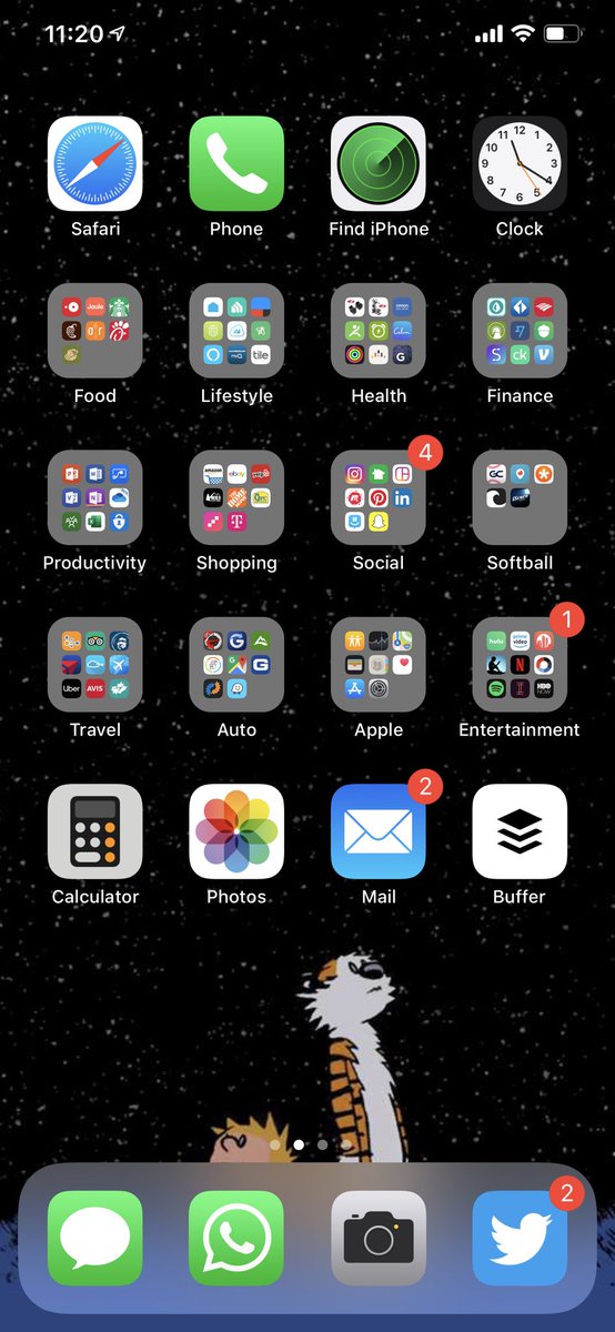 RegularITguy's tweet photo. I have taken a page from @SoniaCuff and moved all my "work" stuff off my front page of the iPhone.
Helps keep me in the moment when off-work and not stressing about seeing what email or chats are demanding for my attention. #onMyOwnTime https://t.co/4gHSV23xwd