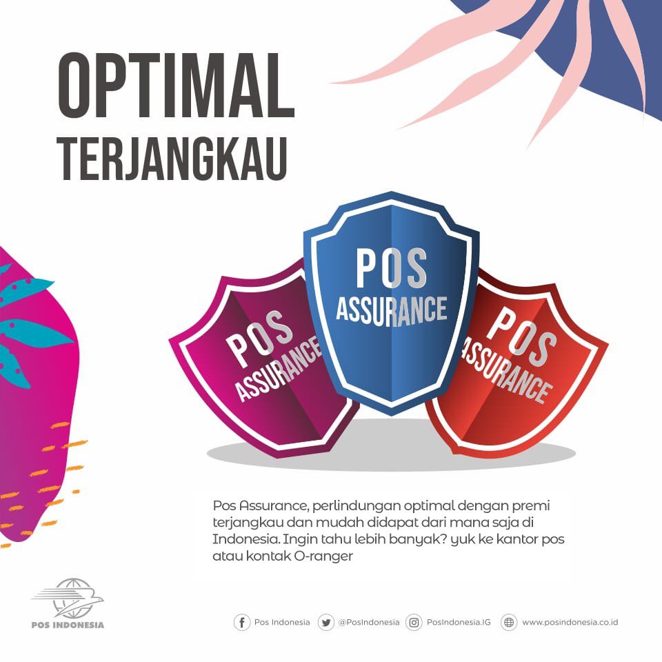 PosIndonesia's tweet photo. Pos Assurance, perlindungan optimal dengan premi terjangkau dan mudah didapat dari mana saja di Indonesia. Ingin tahu lebih banyak? yuk ke kantor pos atau kontak O-ranger.

#POSIndonesia #POSinaja #KabariNegeri #AmanTepatWaktu #AgenPos #BUMNhadiruntuknegeri #kurir https://t.co/qNc5zJbqbP
