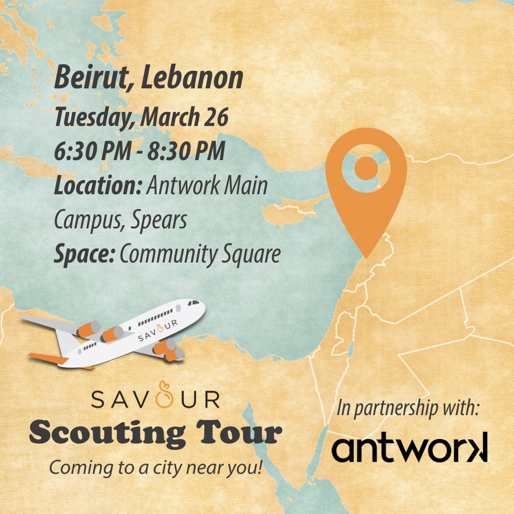 MITEFarab's tweet photo. The Savour Scouting Tour is back! If you're a startup involved in the food industry and interested in joining an accelerator program, join @SavourVentures for an info session and find out how they can help you grow your business. @antwork #SavourScoutingTour #MITEFArab https://t.co/mYhzqNrego