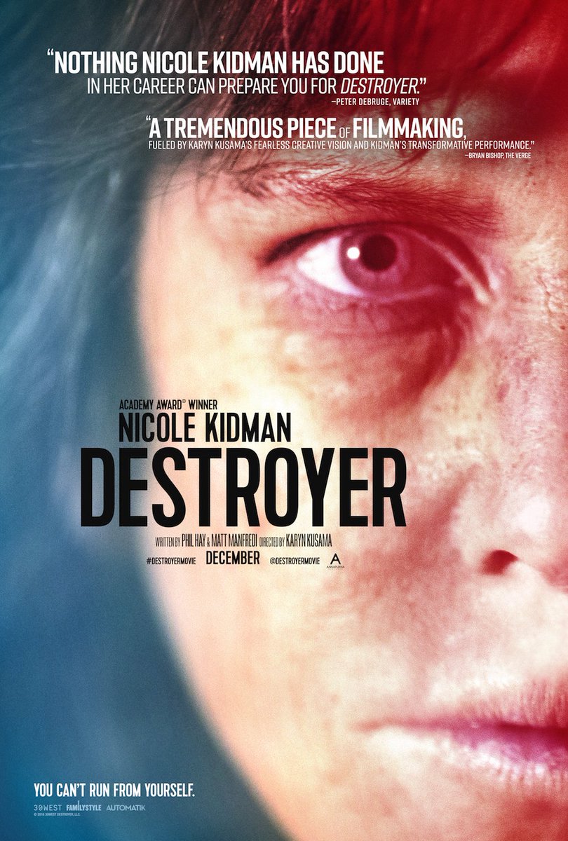 FilmMomatic's tweet photo. #NowWatching DESTROYER #KarynKusama #NicoleKidman #SebastianStan #TobyKebbell @tatianamaslany @WhitfordBradley #JadePettyjohn #ScootMcNairy #TobyHuss #52FilmsByWomen #52FilmsWithKickAssWomen https://t.co/9leX7AkFzs