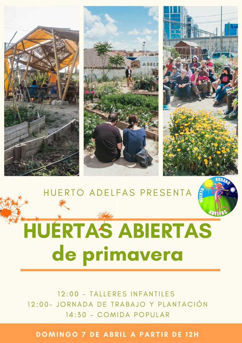 ParroqValle's tweet photo. Comienza la agenda de primavera ecológica en #Adelfas
7 de abril: Puertas Abiertas en el Huerto del barrio
9 de abril: Taller sobre ropa en @ParroqValle 
#CuidaTuBarrio #CuidaElPlaneta https://t.co/1yTgF42rJh