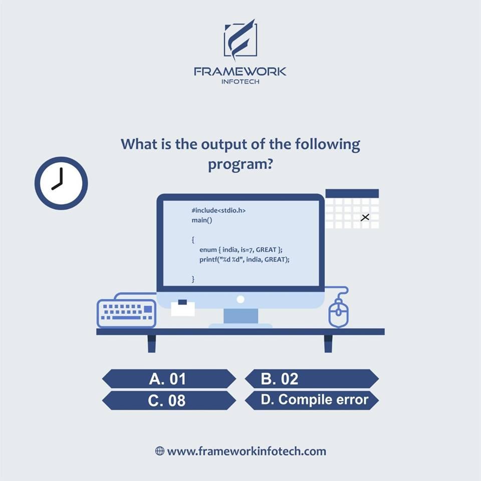 frameworkinfo's tweet image. Let Tell Us the correct answer For This ! #Quiz #SundayQuiz #DeveloperQuiz #FrameworkInfotech