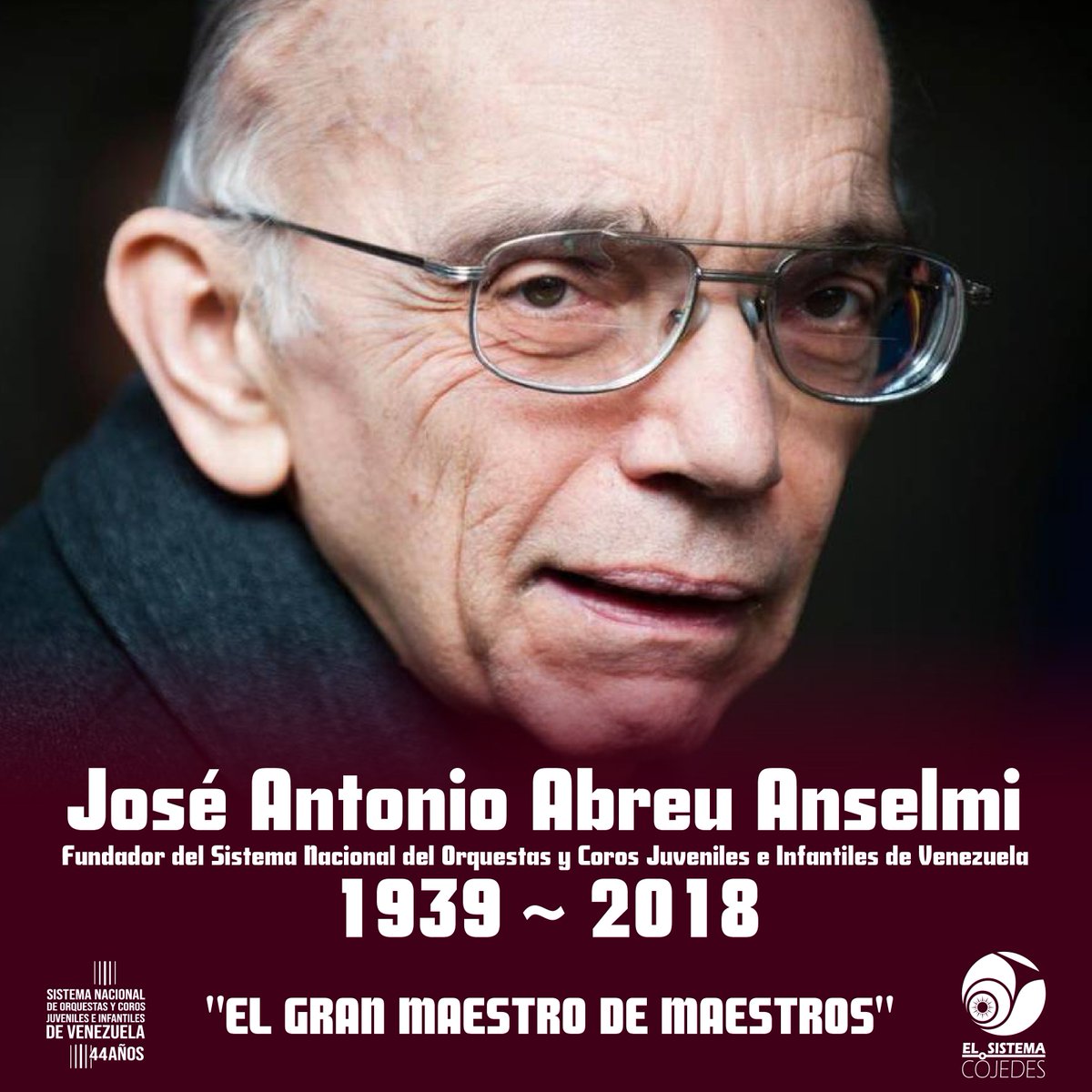 Hoy mas que nunca te recordamos como el hombre soñador que fuiste, capaz de logar que todo un país se sintiera en familia a través de la música!! #graciasmaestro #elsistema #elsistemacojedes #somoselsistema #1año <a href="/elsistema_/">Ale</a> @centrodeaccionsocial