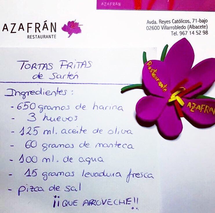 TeresaAzafran's tweet photo. Las #recetas de los dulces tradicionales de #semanaSanta no deberían perderse nunca!
Os dejo nuestra receta de Tortas Fritas de Sartén, os animáis a hacerlas?

#RteAzafran #CocinaManchega #LaMancha #Villarrobledo https://t.co/hliTWMo6Cl