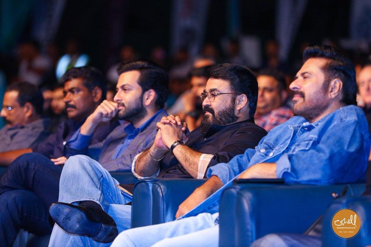 PrithviOfficial's tweet photo. To be seated beside the legends! ❤️ Thank you #Ikka for your humbling words on #Lucifer 🙏 https://t.co/oPKHPlKhYh