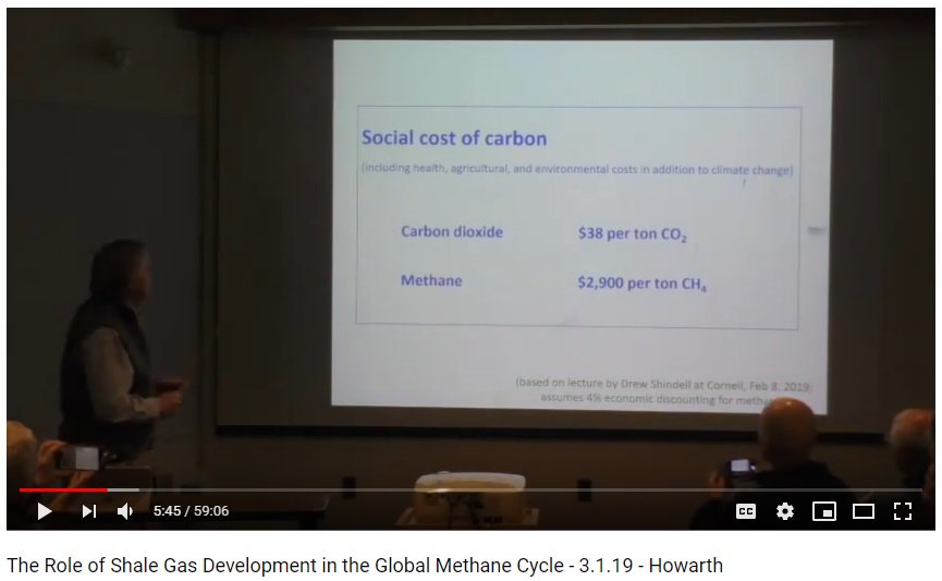 The social cost of greenhouse gas Carbon Dioxide is $38 per imperial ton (907kg).

The social cost of greenhouse gas Methane is $2,900 per imperial ton (907kg)
