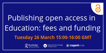 tandfeducation's tweet photo. Join us tomorrow for a webinar on publishing open access in #education. We'll discuss licensing, funding and more, with the opportunity for you to ask questions. Sign up: https://t.co/CWHHnF7FDi https://t.co/aPuVPWKxpv