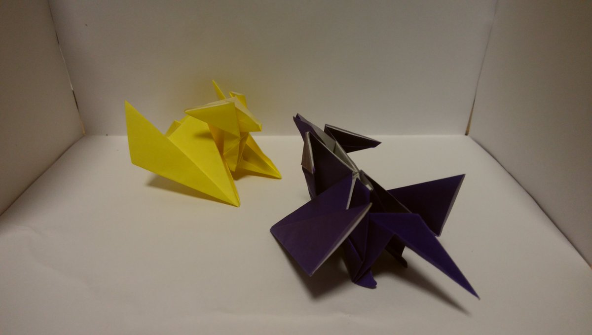 亥bar モンハン折り紙 シンプル ティガレックスを折り工程を少なくして折りました ナルガクルガも似た骨格なので色を変えたらokかな 折り紙 モンハン