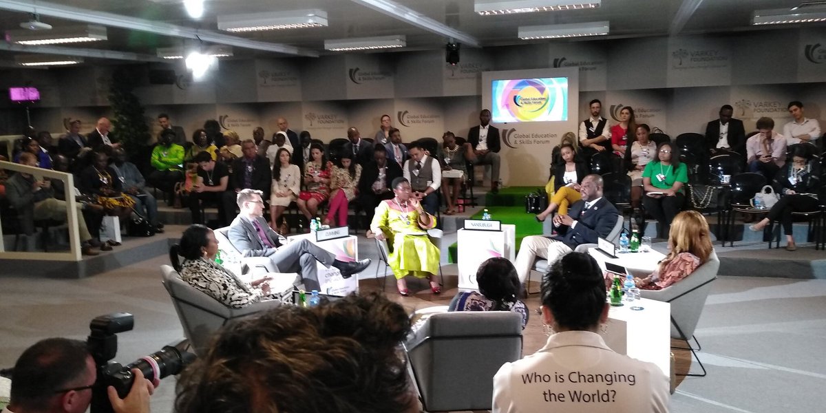 HonSeninde's tweet photo. ”We need to ensure that we include our African cultures in any curriculum that we put in place as Africa” 

Such an honour deliberating during the @GESForum @VarkeyFdn 

Who is changing the world? 
#gesforum https://t.co/MFLrba1Pc4