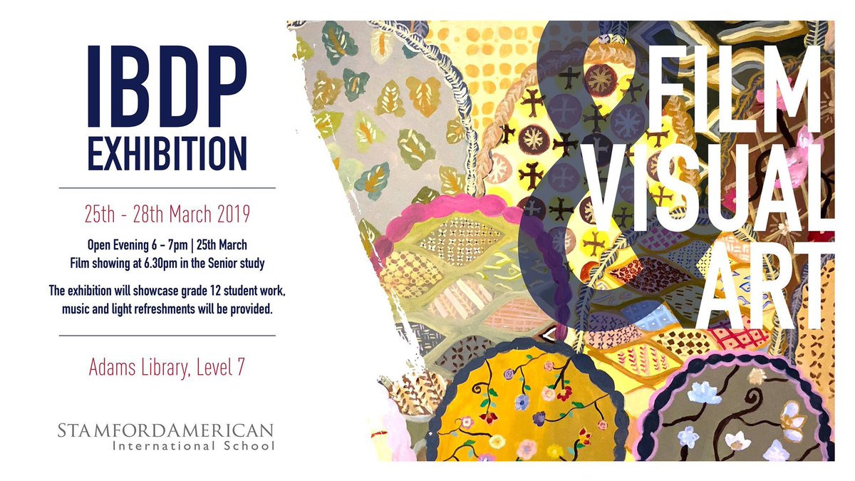 SAISVisualArt's tweet photo. IBDP Film &amp; Visual Art Exhibtion starts on Monday! #SAISrocks #stamfordamericaninternationalschool #cognitaschools #IBDPVisualArt https://t.co/uBCkYh6pPx