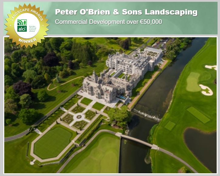 Winner of the #ALCIAWARDS for a Commercial Development over €50,000 is Peter O'Brien &amp; Sons Landscaping for work carried out <a href="/TheAdareManor/">Adare Manor</a>.

Congratulations to Peter O'Brien &amp; Sons Landscaping and all nominated. See the full list of winners online - alci.ie/awards/