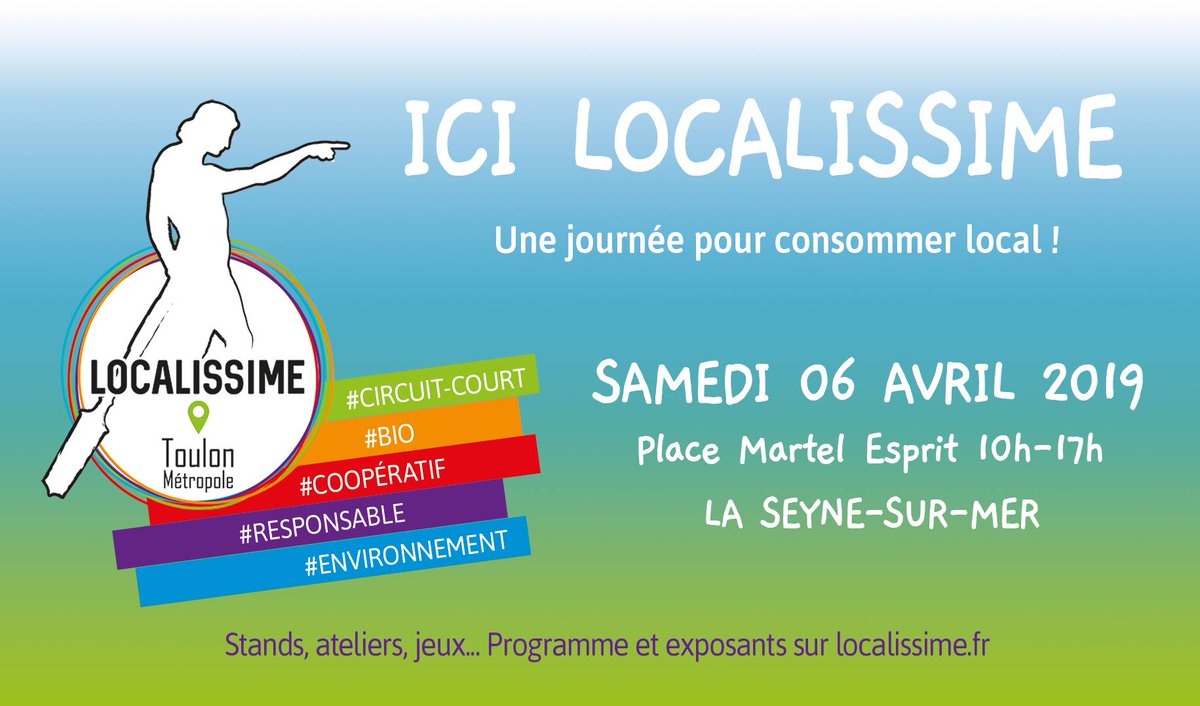JCEToulon's tweet photo. √ Vous pensez déjà au prochain week-end ?
Ce week end, la #JCETr organise avec ses partenaires la journée Ici Localissime
Stand, ateliers, jeux .... Une journée pour tout public autour du consommer local !
#circuitcourt #bio #coopératif #responsable #environnement #zerodechet https://t.co/pyrKZetuwX