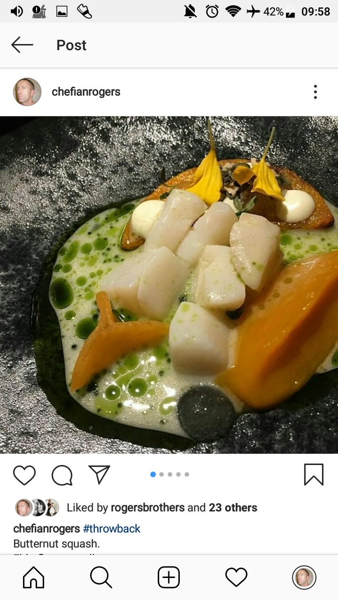 ukrogersbros's tweet image. #throwback scallop, butternut, elderflower. 1 Michelin star nordic cuisine. Available for relief chef work. Ukrogersbros@gmail.com #reliefchef #chef #truecooks #chefs_eye #food #hungry #guidemichelin #michelinguide