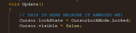 AgileTim's tweet photo. Going through some old code, found this.
Haha old comments can be great, I can taste how annoyed I was just from the all caps.

#coding #unity3D #gamedev https://t.co/2PjJq4FFKQ