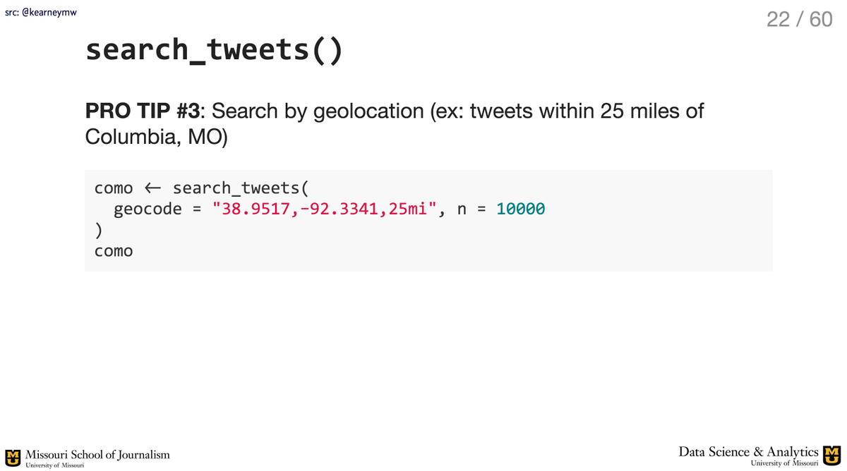dataandme's tweet photo. 🐦 Wanna use twitter data like a pro? (slides &amp; code)
📽 "rtweet workshop: Collecting and analyzing Twitter data" by @kearneymw 
https://t.co/d4jdq7EkdN #rstats #ddj https://t.co/H3dlolJ6cS