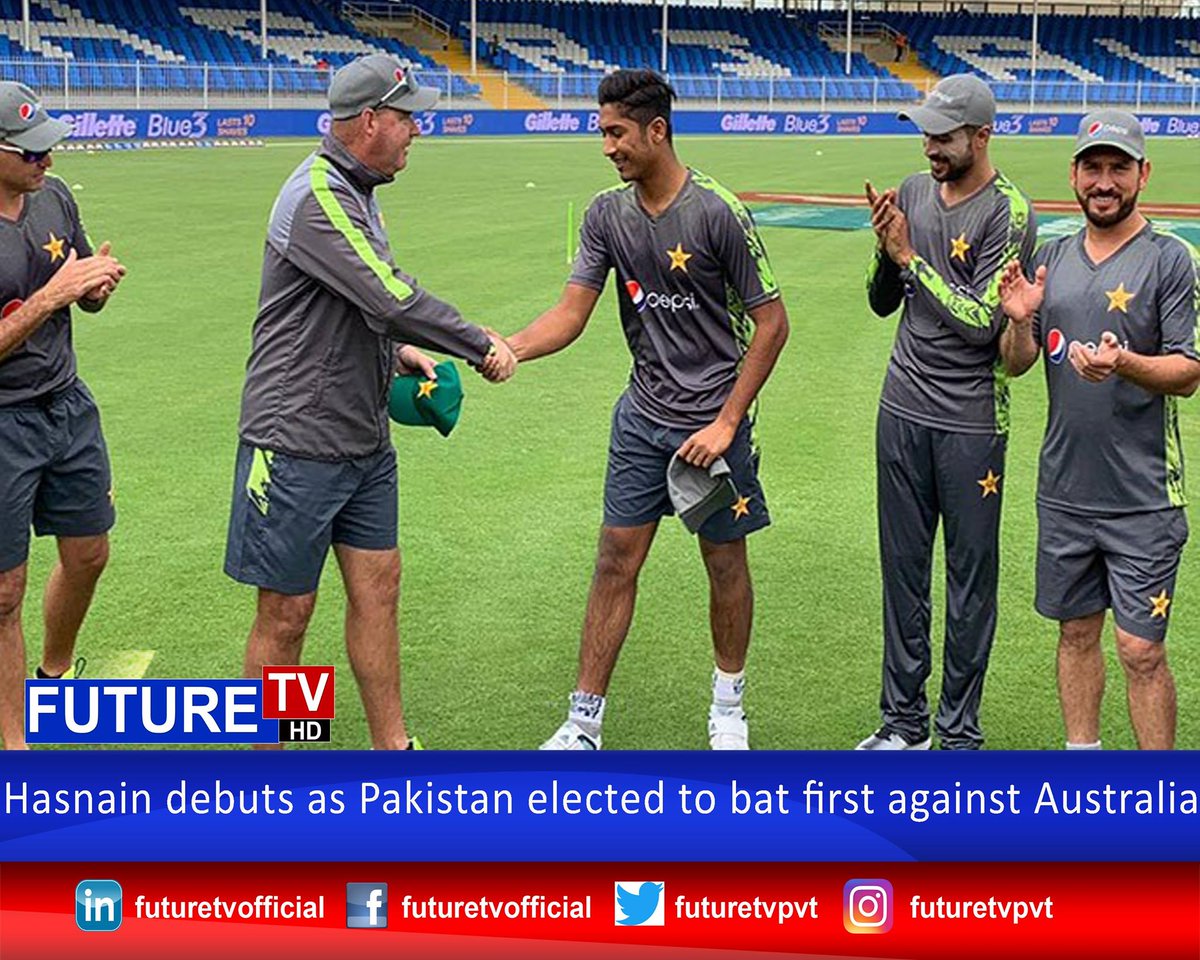livetvfuture's tweet photo. Hasnain debuts as Pakistan elected to bat first against Australia.
for more details visit : https://t.co/bIfWWkl38T
#2ndODI #PAKvAUS #HasnainDebut
#FutureTV
#WhereTruthComesFirst https://t.co/MeK3lM9yDm