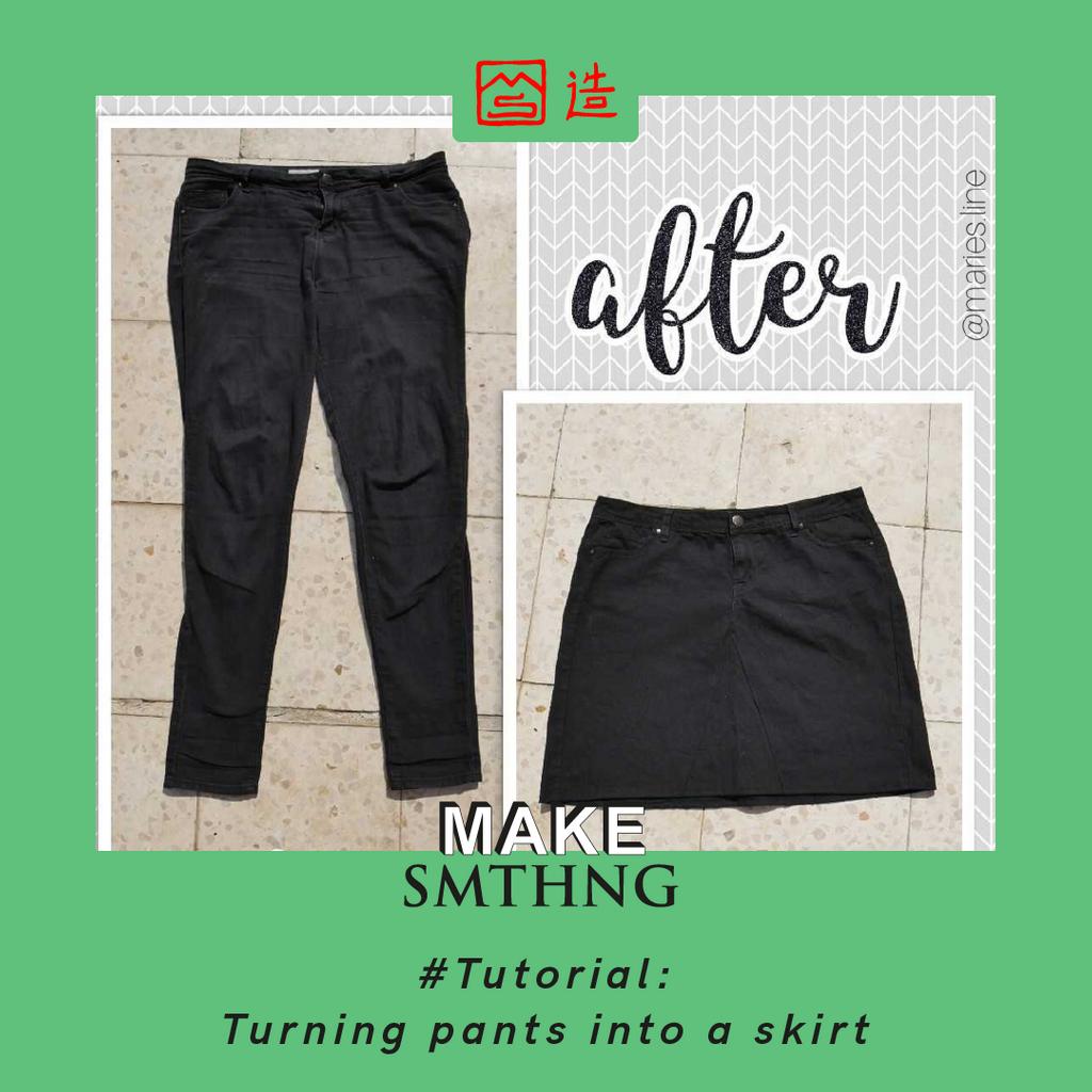 MSmthng's tweet image. #TutorialTime: Get ready for warmer days and feed your anticipation for summer with a tutorial for turning worn out pants into a skirt!
See the pictures to learn about Marie's tutorial - it's easy as pie!
#NationalCraftMonth