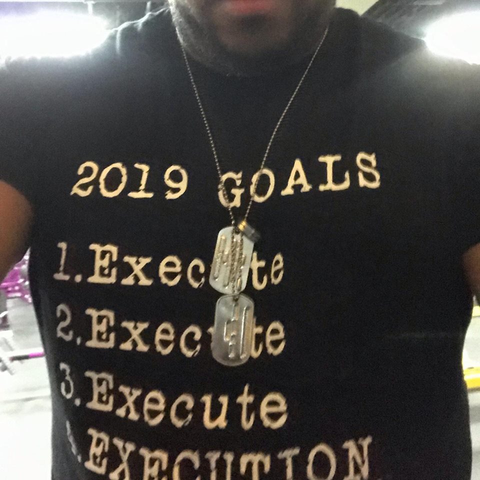 StevenABarthell's tweet photo. We talk to damn much.....Talking is admired, but EXECUTION is worshiped. It's time to get your weight up and execute.... #BarthellCooks the rebirth April 1, 2019 ....s/o to @Ericthomasbtc for the dope T-Shirt https://t.co/KiTcXMNfUX