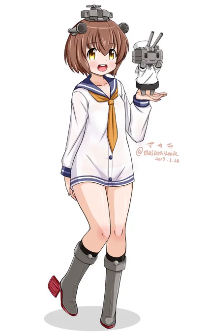 #艦これ版深夜の真剣お絵描き60分一本勝負
#艦これ版真剣お絵描き60分一本勝負_20190324
#雪風
連装砲ちゃんといっしょ 