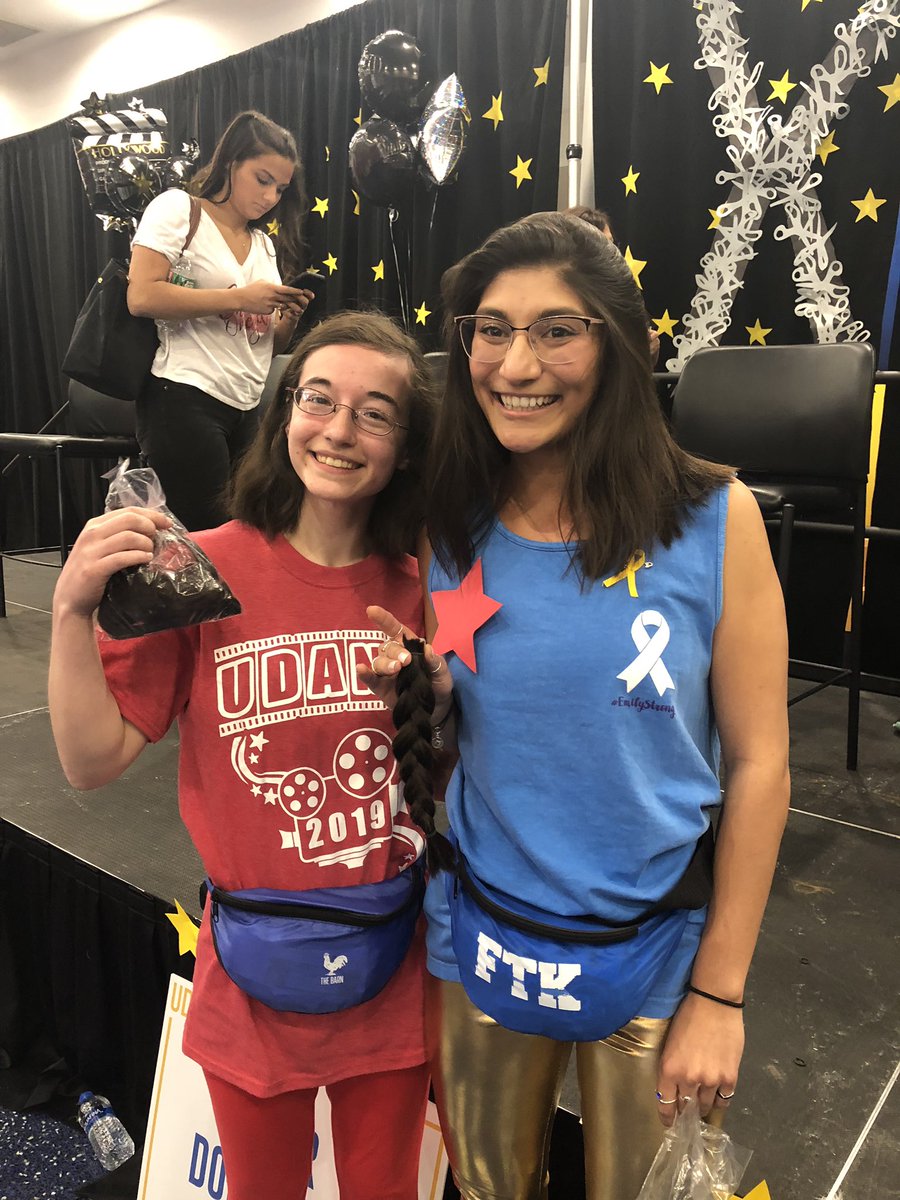 UDGymnastics's tweet photo. Taja and Lucinda donated their hair #FTK !! #UDance2019 💛 https://t.co/M3eJvcTttT
