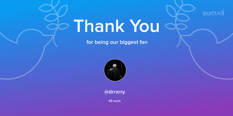 Our biggest fans this week: @drrxrry. Thank you! via sumall.com/thankyou?utm_s…
