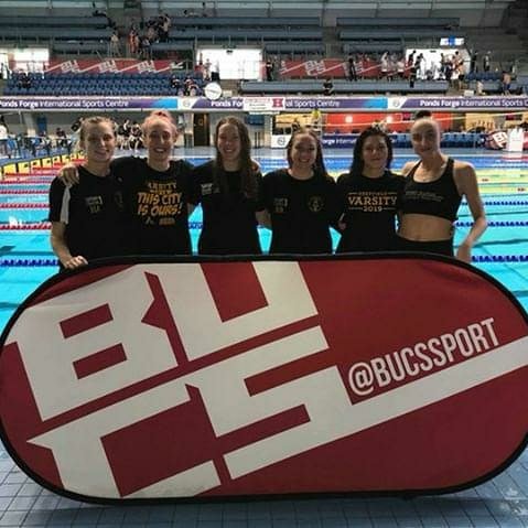 sheffunisport's tweet photo. Well done to our @uosswpc swimming team for coming joint first in the #BUCS Shield this weekend. A fantastic weekend of performances, ready for varsity this coming Wednesday. Go #teamblackandgold https://t.co/lC0XWTLUel