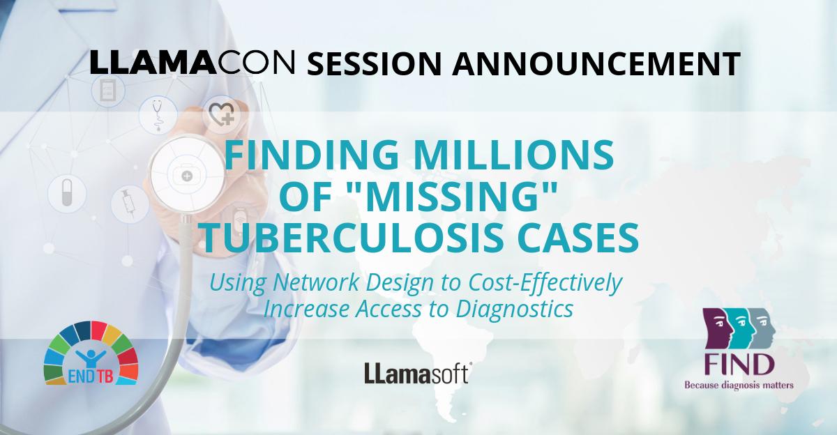 LLamaNews's tweet photo. New LLamaCon session announced on #WorldTBDay. FIND is working with LLamasoft to establish a set of tools and processes to better plan and implement diagnostics networks for tuberculosis. It's time to #ENDTB.  Register for this informative event today! https://t.co/PCio75Xmn8 https://t.co/ZwQrZNDYjE
