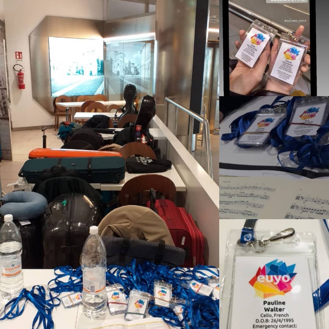 EUYOtweets's tweet image. #EUYO #SpringTour2019 step 1: occupying the airport and handing over #EUYOtags 😁🤩 #EUYO #EuropeanUnionYouthOrchestra #europeanunion #youthorchestra #orchestra #orchestralife #orchestramoments