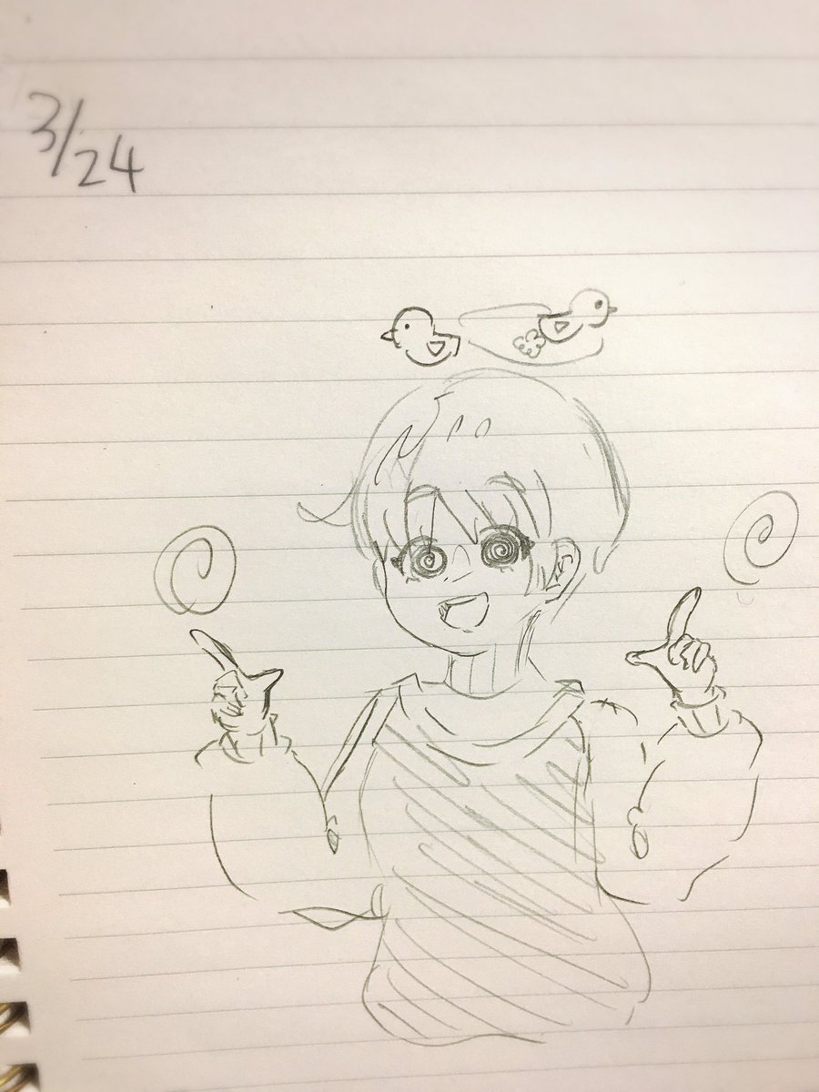 #一日一絵
忙しすぎてぐーるぐる
(明日からもっと忙しくなるので3月中の一日一絵は今日でおしまい!) 