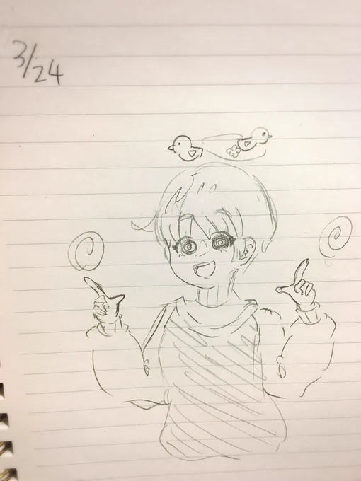 #一日一絵
忙しすぎてぐーるぐる
(明日からもっと忙しくなるので3月中の一日一絵は今日でおしまい!) 