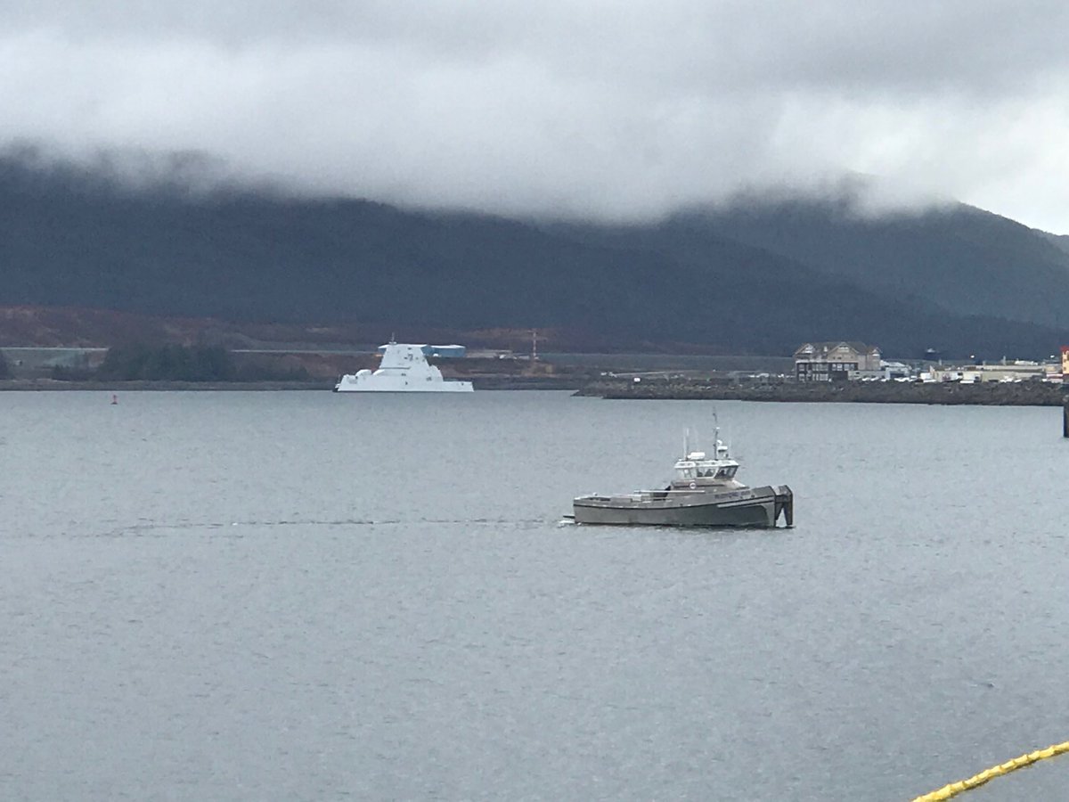 Новый американский эсминец Zumwalt на Аляске Аляске, Zumwalt, развертывания, прибыл, Кетчикан, оперативного, город, эсминец, коллеги, dambiev, марта, Оригинал, рамках 